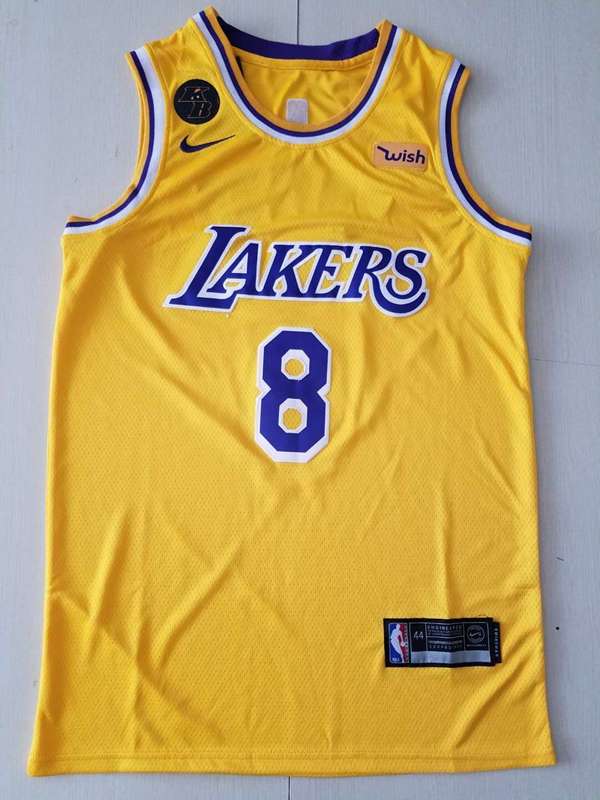 Los Angeles Lakers Yellow #8 BRYANT Basketball Jersey 03 (Stitched)