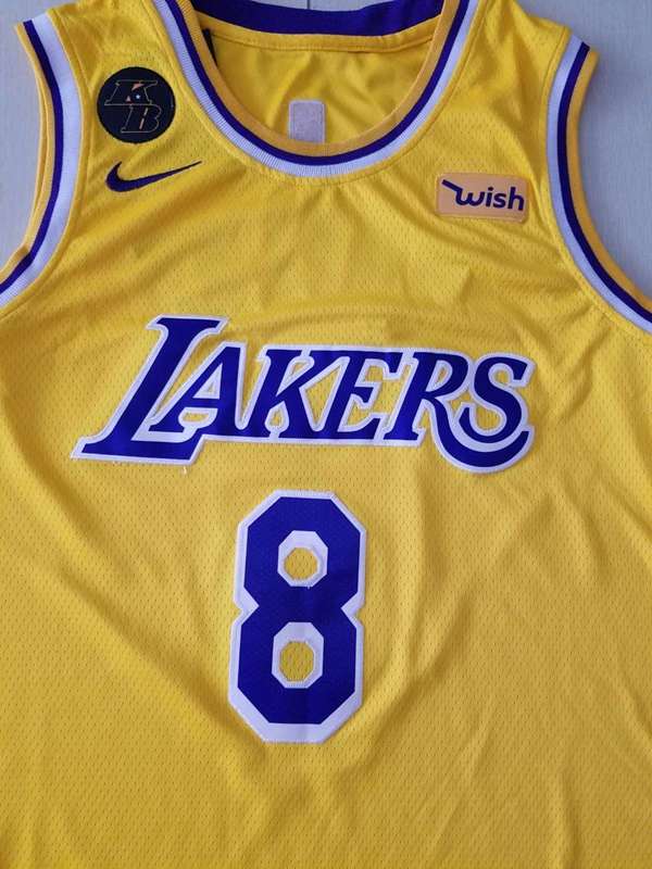 Los Angeles Lakers Yellow #8 BRYANT Basketball Jersey 03 (Stitched)