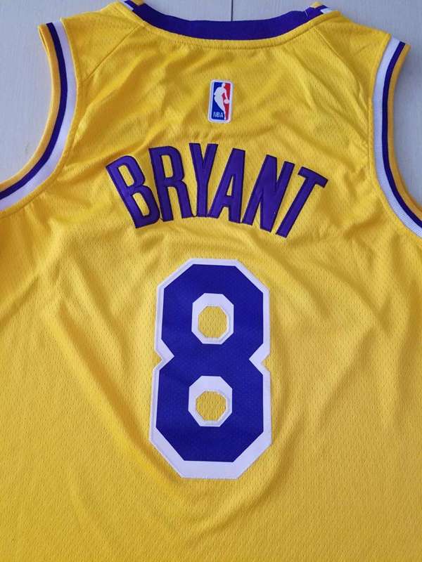 Los Angeles Lakers Yellow #8 BRYANT Basketball Jersey 03 (Stitched)