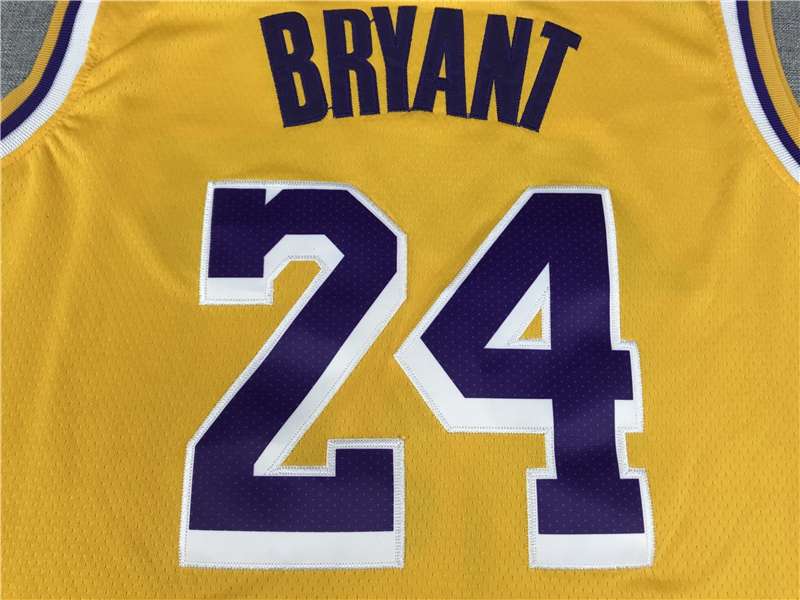 Los Angeles Lakers Yellow #8 And #24 BRYANT Basketball Jersey (Stitched)