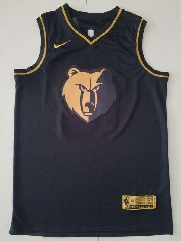 Memphis Grizzlies 2020 Black Gold #12 MORANT Basketball Jersey (Stitched)