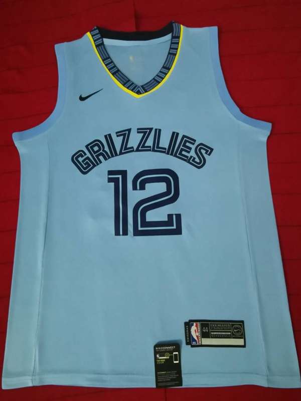 Memphis Grizzlies 2020 Light Blue #12 MORANT Basketball Jersey (Stitched)