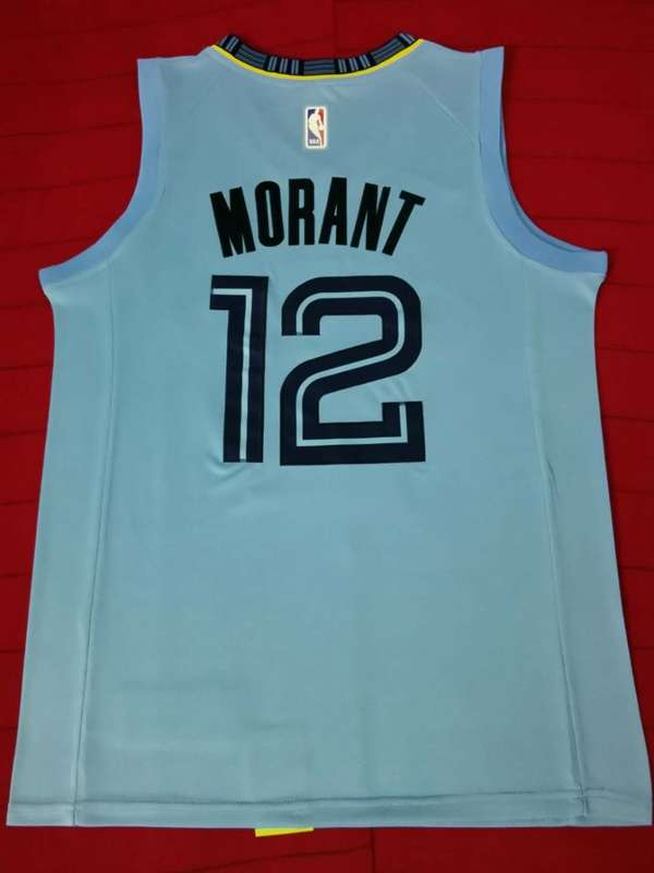 Memphis Grizzlies 2020 Light Blue #12 MORANT Basketball Jersey (Stitched)