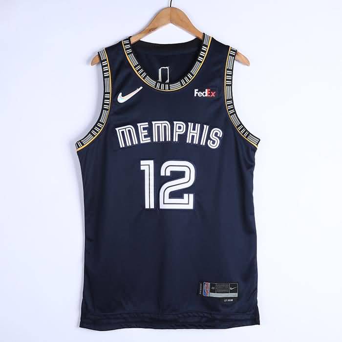 Memphis Grizzlies 21/22 Dark Blue #12 MORANT City Basketball Jersey (Stitched)