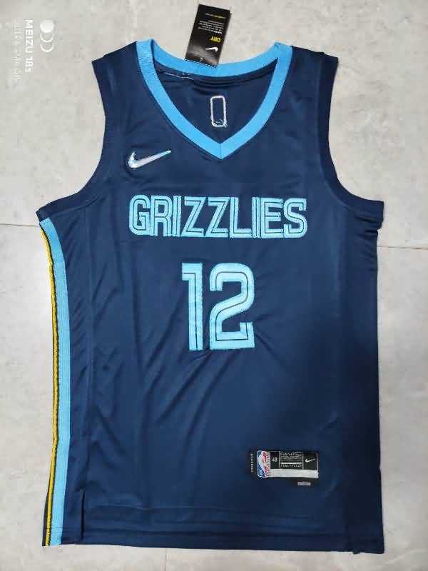 Memphis Grizzlies 21/22 Dark Blue #12 MORANT Basketball Jersey (Stitched)
