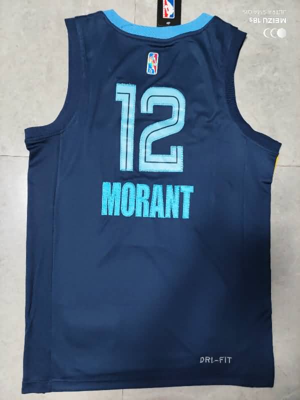 Memphis Grizzlies 21/22 Dark Blue #12 MORANT Basketball Jersey (Stitched)