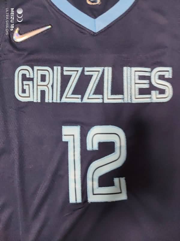 Memphis Grizzlies 21/22 Dark Blue #12 MORANT Basketball Jersey (Stitched)
