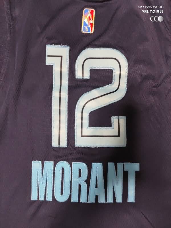 Memphis Grizzlies 21/22 Dark Blue #12 MORANT Basketball Jersey (Stitched)