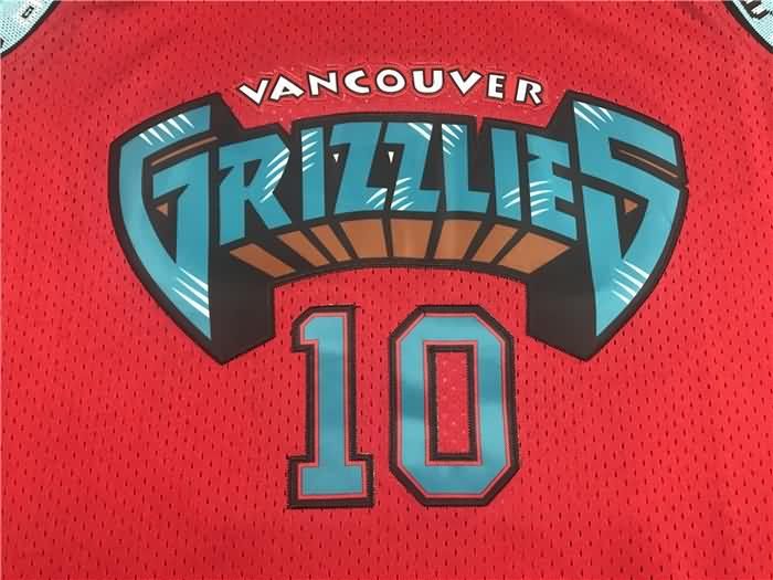 Memphis Grizzlies 1998/99 Red #10 BIBBY Classics Basketball Jersey (Stitched)