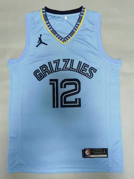 Memphis Grizzlies Light Blue #12 MORANT AJ Basketball Jersey (Stitched)