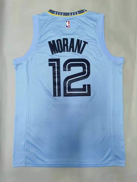 Memphis Grizzlies Light Blue #12 MORANT AJ Basketball Jersey (Stitched)