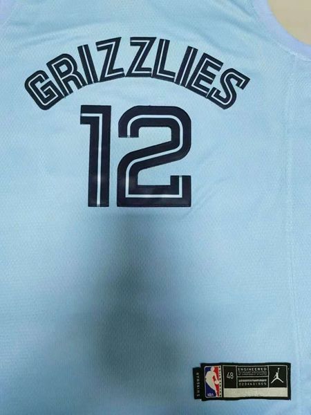 Memphis Grizzlies Light Blue #12 MORANT AJ Basketball Jersey (Stitched)