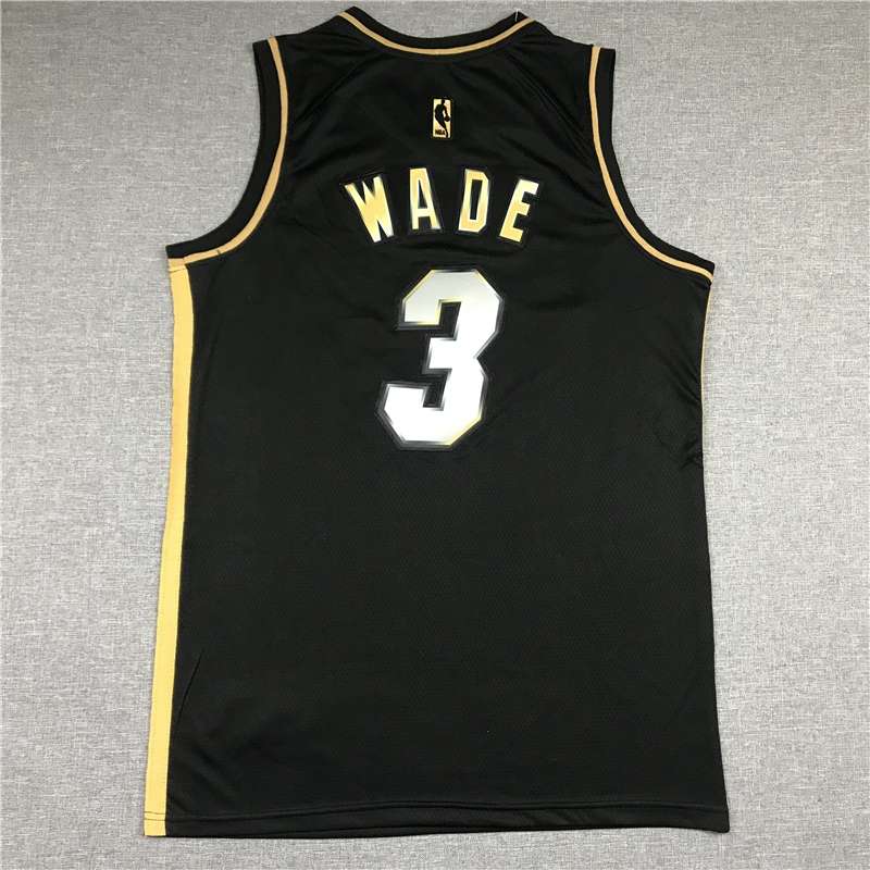 Miami Heat 20/21 Black Gold #3 WADE Basketball Jersey (Stitched)