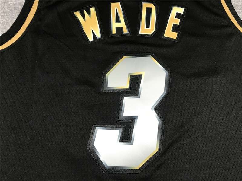 Miami Heat 20/21 Black Gold #3 WADE Basketball Jersey (Stitched)
