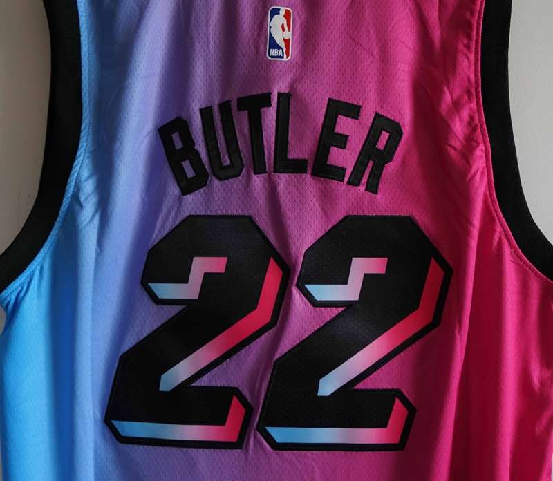 Miami Heat 20/21 Pink Blue #22 BUTLER City Basketball Jersey (Stitched)