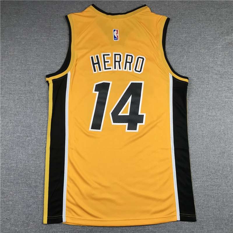 Miami Heat 20/21 Yellow #14 HERRO Basketball Jersey (Stitched)
