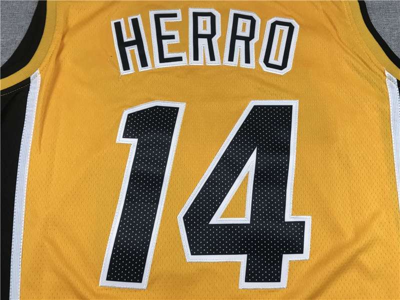 Miami Heat 20/21 Yellow #14 HERRO Basketball Jersey (Stitched)