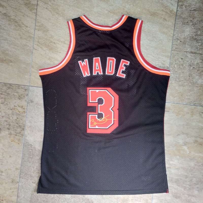 Miami Heat Black #3 WADE Classics Basketball Jersey (Closely Stitched)