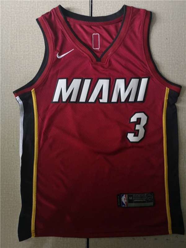 Miami Heat Red #3 WADE Basketball Jersey (Stitched)