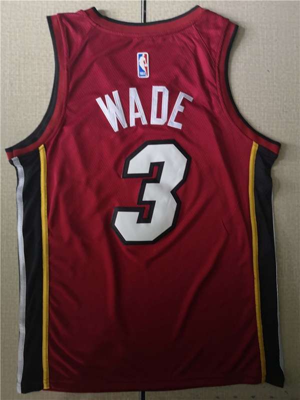 Miami Heat Red #3 WADE Basketball Jersey (Stitched)