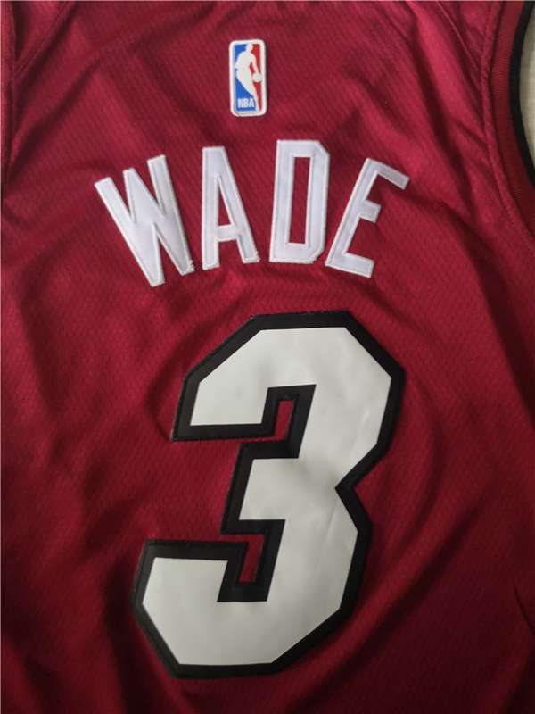Miami Heat Red #3 WADE Basketball Jersey (Stitched)