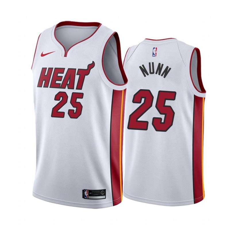 Miami Heat White #25 NUNN Basketball Jersey (Stitched)