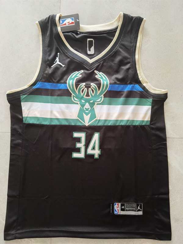 Milwaukee Bucks 20/21 Black #34 ANTETOKOUNMPO AJ Basketball Jersey (Stitched)