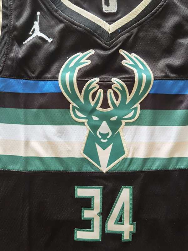 Milwaukee Bucks 20/21 Black #34 ANTETOKOUNMPO AJ Basketball Jersey (Stitched)