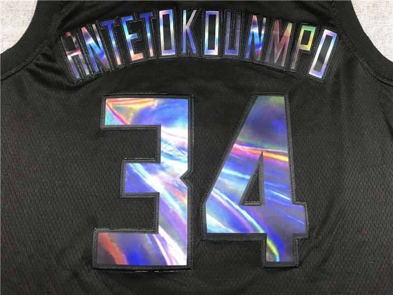 Milwaukee Bucks 20/21 Black #34 ANTETOKOUNMPO Basketball Jersey (Stitched)