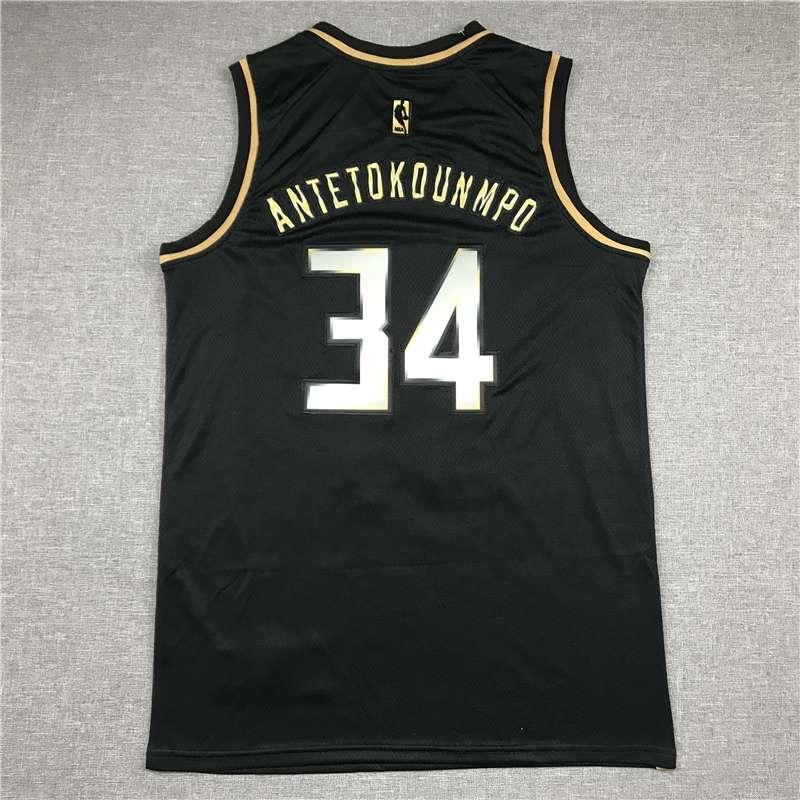 Milwaukee Bucks 20/21 Black Gold #34 ANTETOKOUNMPO Basketball Jersey (Stitched)