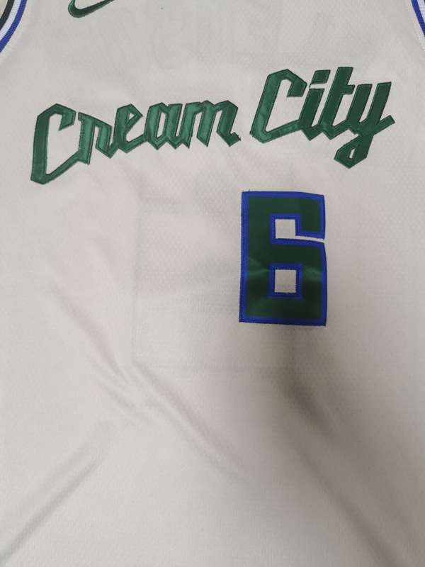 Milwaukee Bucks 2020 White #6 BLEDSOE City Basketball Jersey (Stitched)