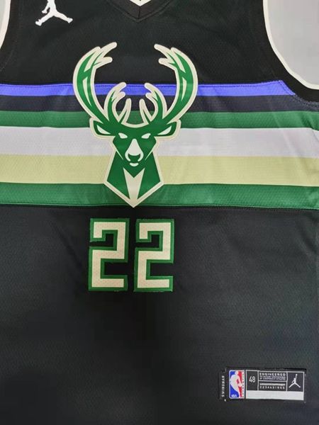 20/21 Milwaukee Bucks Black #22 MIDDLETON AJ Basketball Jersey (Stitched)