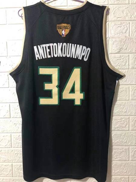 20/21 Milwaukee Bucks Black #34 ANTETOKOUNMPO AJ City Basketball Jersey (Stitched)