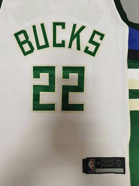 20/21 Milwaukee Bucks White #22 MIDDLETON Basketball Jersey (Stitched)