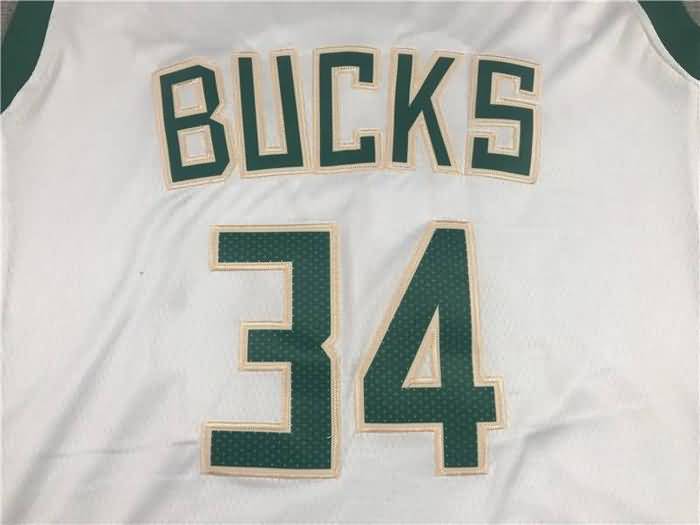 Milwaukee Bucks 21/22 White #34 ANTETOKOUNMPO Basketball Jersey (Stitched)