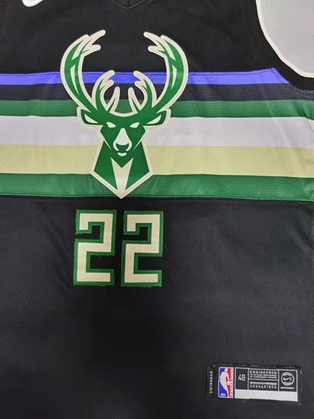 Milwaukee Bucks Black #22 MIDDLETON Basketball Jersey (Stitched)