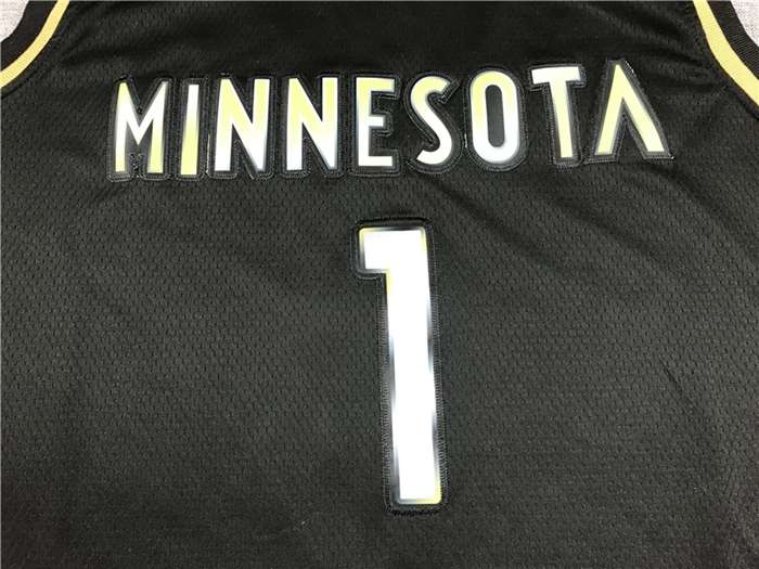 Minnesota Timberwolves 20/21 Black Gold #1 EDWARDS Basketball Jersey (Stitched)