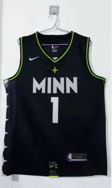 Minnesota Timberwolves 20/21 Black #1 EDWARDS City Basketball Jersey (Stitched)