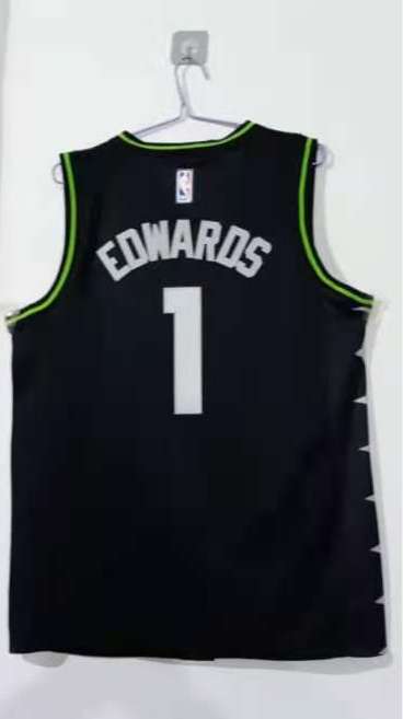 Minnesota Timberwolves 20/21 Black #1 EDWARDS City Basketball Jersey (Stitched)