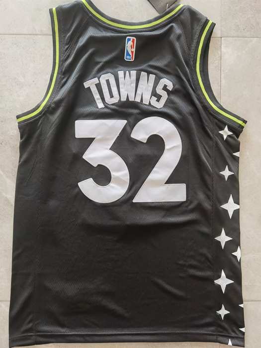 Minnesota Timberwolves 20/21 Black #32 TOWNS City Basketball Jersey (Stitched)