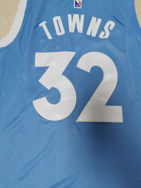 Minnesota Timberwolves 2020 Blue #32 TOWNS City Basketball Jersey (Stitched)