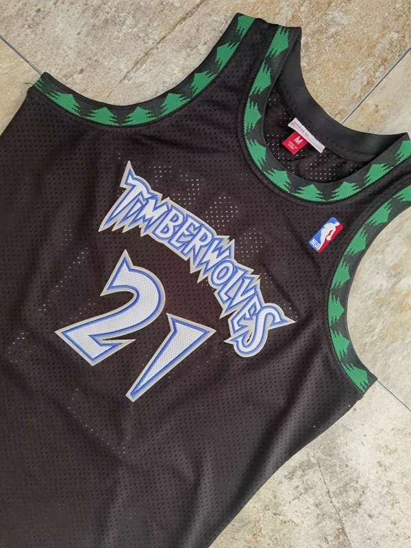 Minnesota Timberwolves 1997/98 Black #21 GARNETT Classics Basketball Jersey (Closely Stitched)