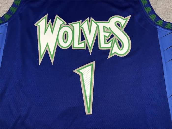 Minnesota Timberwolves 21/22 Blue #1 EDWARDS City Basketball Jersey (Stitched)