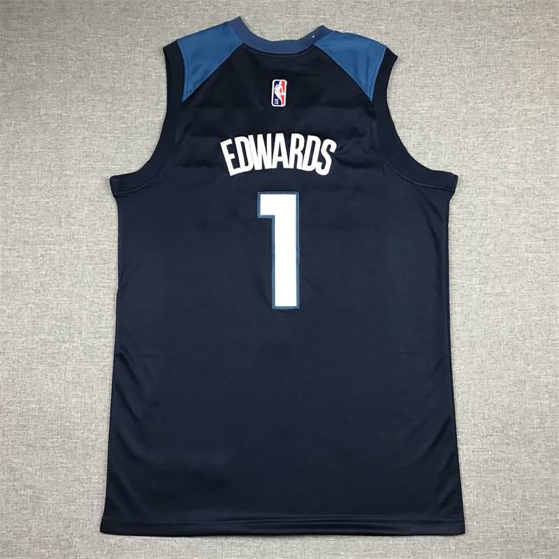 Minnesota Timberwolves 21/22 Dark Blue #1 EDWARDS Basketball Jersey (Stitched)