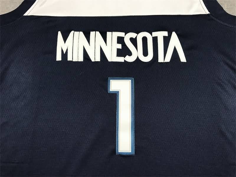 Minnesota Timberwolves 21/22 Dark Blue #1 EDWARDS Basketball Jersey (Stitched)