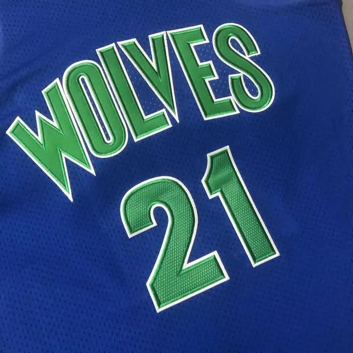 Minnesota Timberwolves 1995/96 Blue #21 GARNETT Classics Basketball Jersey (Closely Stitched)