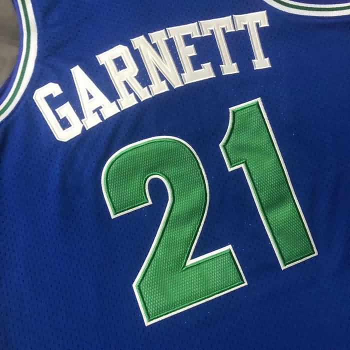 Minnesota Timberwolves 1995/96 Blue #21 GARNETT Classics Basketball Jersey (Closely Stitched)