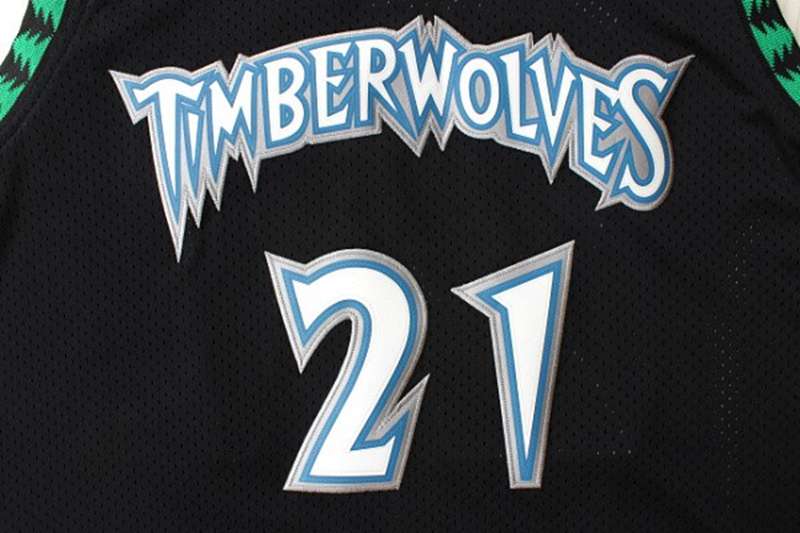 Minnesota Timberwolves Black #21 GARNETT Classics Basketball Jersey (Stitched)