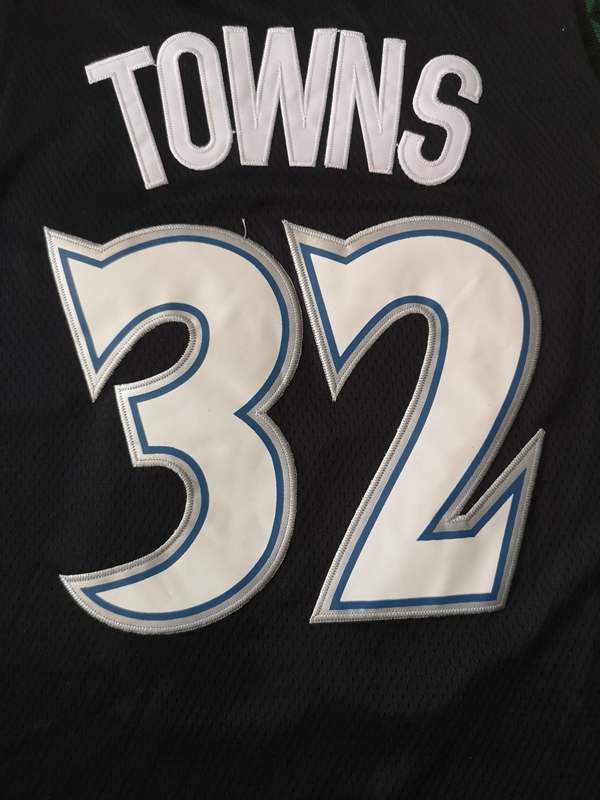Minnesota Timberwolves Black #32 TOWNS Classics Basketball Jersey (Stitched)