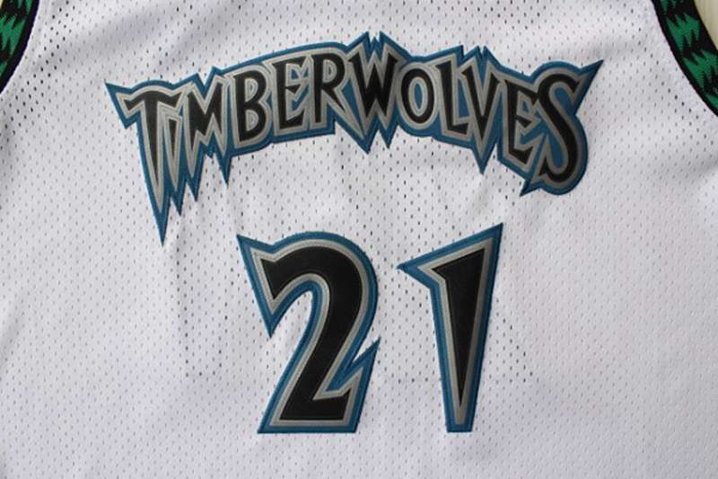 Minnesota Timberwolves White #21 GARNETT Classics Basketball Jersey (Stitched)